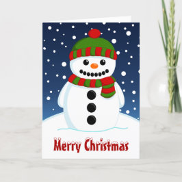 Prettig kerstfeest sneeuwman feestdagen kaart