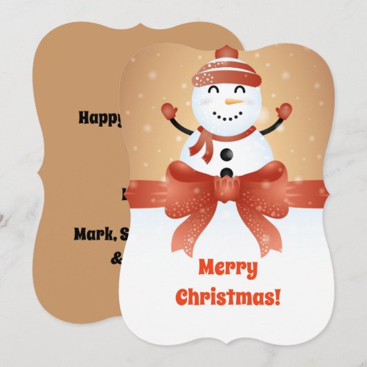 Prettig kerstfeest Sneeuwman Feestdagenkaart (Voorkant / Achterkant)