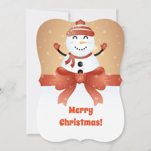 Prettig kerstfeest Sneeuwman Feestdagenkaart (Voorkant)