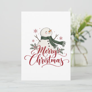 Prettig kerstfeest Sneeuwman Feestdagenkaart