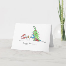 Prettig Kerstfeest Sneeuwman Kaart