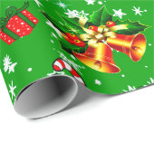 Prettig kerstfeest Sneeuwman Kerstbellen Ster Groe Cadeaupapier (Rol Hoek)