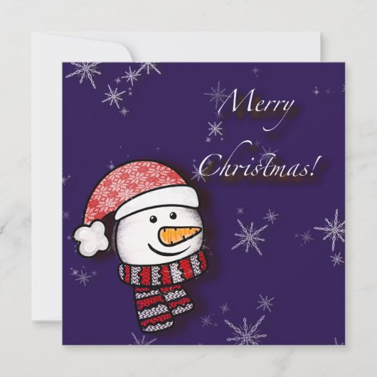 Prettig kerstfeest, sneeuwman met gebreide kleren (Voorkant)