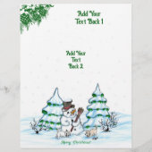 Prettig kerstfeest! Sneeuwman met Kat en Puppy Flyer (Achterkant)