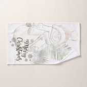 Prettig kerstfeest, Sneeuwman met kerstmuts Bad Handdoek (Handdoek)