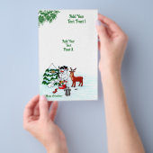 Prettig kerstfeest! Sneeuwman met vrienden Flyer (Hand)