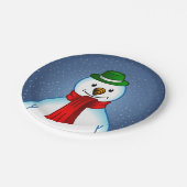 Prettig kerstfeest Sneeuwman Papieren Bordje (Gekanteld)