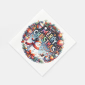 Prettig kerstfeest Sneeuwman Servet (Hoek)