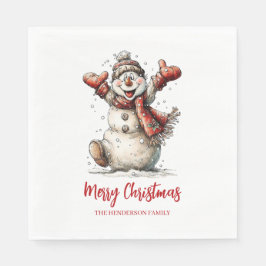 Prettig kerstfeest Sneeuwman Servet