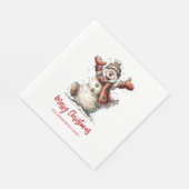 Prettig kerstfeest Sneeuwman Servet (Hoek)