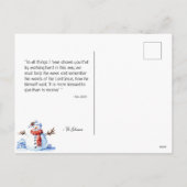 Prettig kerstfeest Sneeuwman Sneeuwvlok Winter Feestdagenkaart (Achterkant)