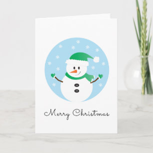 Prettig kerstfeest Sneeuwman Sneeuwvlokken Kaart