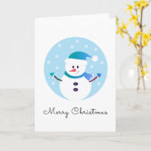 Prettig kerstfeest Sneeuwman Sneeuwvlokken Kaart (Gele Bloem)