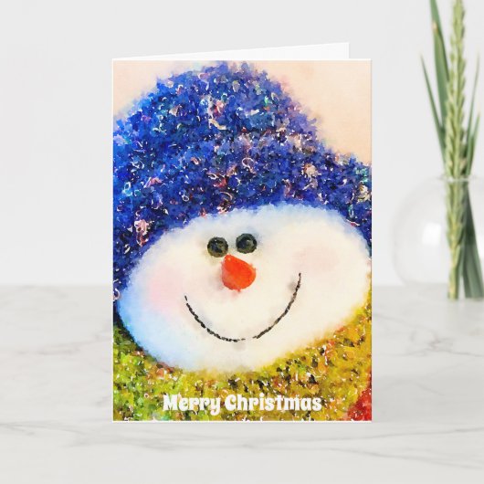Prettig kerstfeest Sneeuwman Vakantie Kaart (Voorkant)