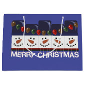 Prettig kerstfeest Sneeuwmannen Groot Cadeauzakje (Voorkant)