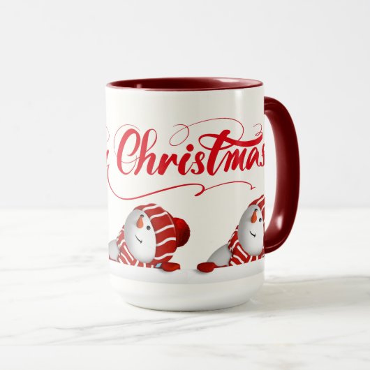 Prettig kerstfeest Sneeuwmannen  Mok (Voorkant rechts)