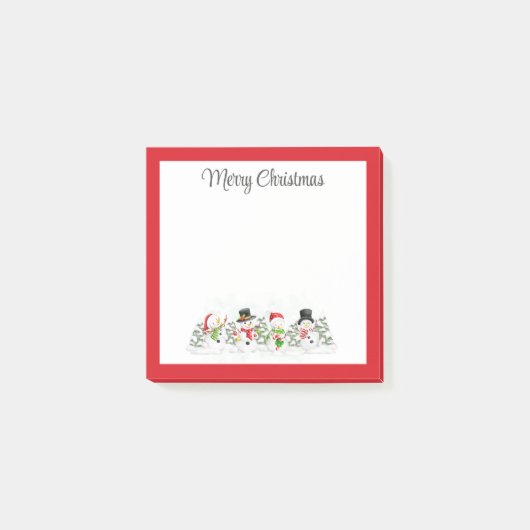 Prettig kerstfeest Sneeuwmannen Post-it® Notes (Voorkant)