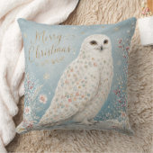 Prettig kerstfeest Sneeuwuil Winter Wonderland Kussen (Deken)