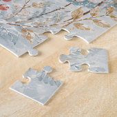 Prettig kerstfeest Sneeuwuil Winter Wonderland Legpuzzel (Zijkant)