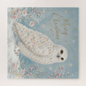 Prettig kerstfeest Sneeuwuil Winter Wonderland Legpuzzel (Horizontaal)