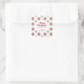 Prettig kerstfeest sneeuwvlok, Kerstcadeau sticker (Tas)