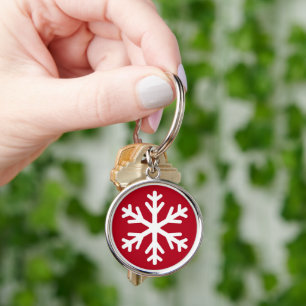 Prettig kerstfeest Sneeuwvlok Vakantie Winter Sleutelhanger