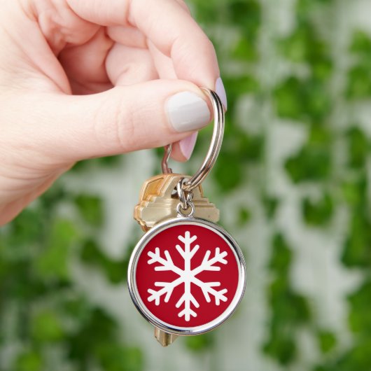 Prettig kerstfeest Sneeuwvlok Vakantie Winter Sleutelhanger (Hand)