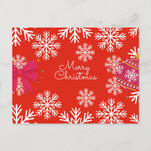 Prettig kerstfeest Sneeuwvlokken en kerstversierin Briefkaart