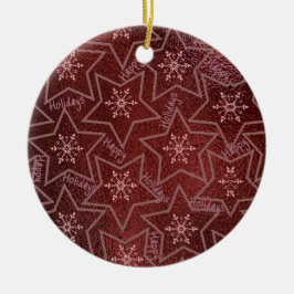 Prettig Kerstfeest Sneeuwvlokken en Sterren  Keramisch Ornament