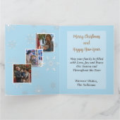 Prettig kerstfeest Sneeuwvlokken Gouden Schrift Vi Kaart (Binnen)