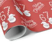 Prettig kerstfeest snoepstok 6-7 Meme patroon Cadeaupapier (Rol Hoek)