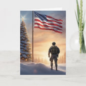 Prettig Kerstfeest Soldaat - Vouwbare Kerstkaart Kaart (Voorkant)