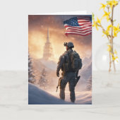 Prettig Kerstfeest Soldaat -  Vouwbare Kerstkaart Kaart (Gele Bloem)