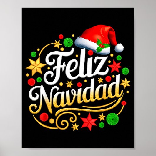 Prettig kerstfeest Spaans Mexicaans Kerstmis Kerst Poster (Voorkant)