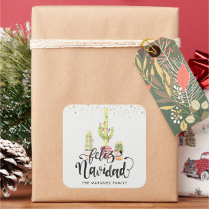 Prettig Kerstfeest Spaanse Kerststicker Vierkante Sticker
