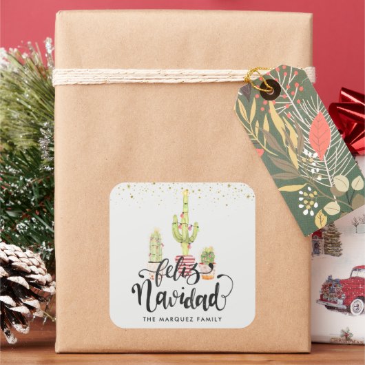 Prettig Kerstfeest | Spaanse Kerststicker Vierkante Sticker (Feestdagen)