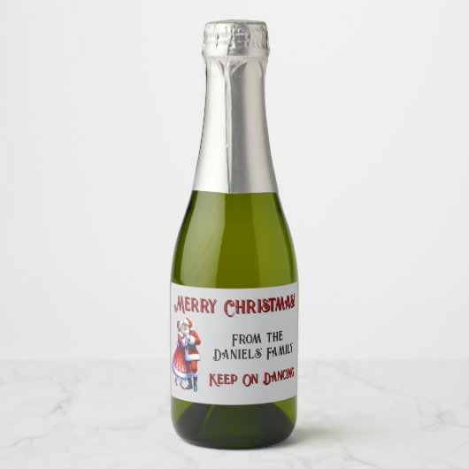 Prettig Kerstfeest Sparkling Wijnetiket (Voorkant)