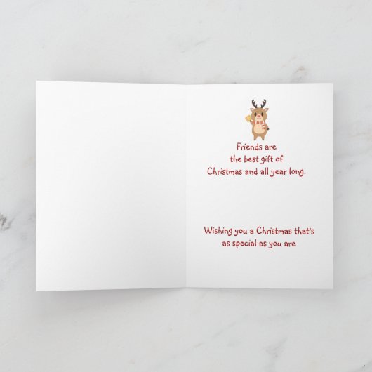 Prettig kerstfeest speciale herten vriend beste ca feestdagen kaart (Binnen)