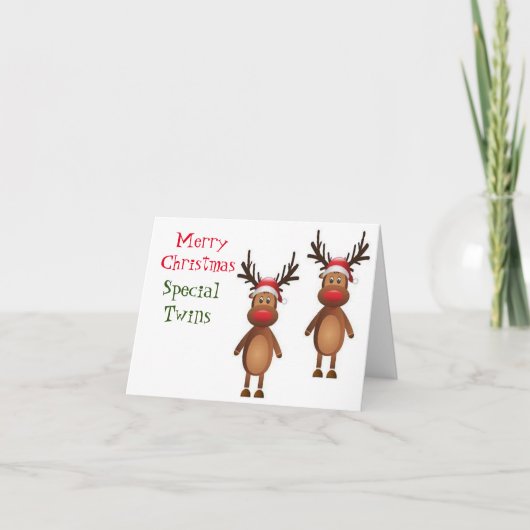 PRETTIG KERSTFEEST "SPECIALE TWINLINGS" KAART (Voorkant)