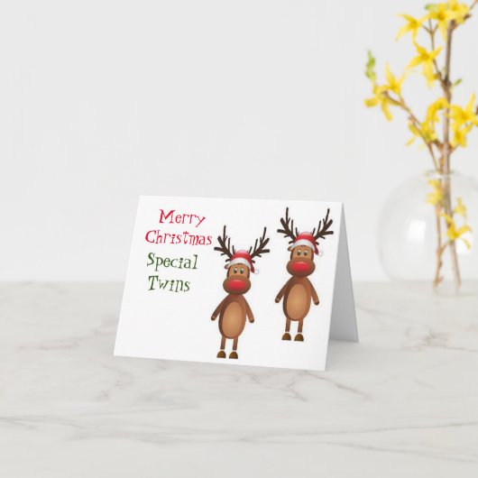 PRETTIG KERSTFEest "SPECIALE TWINS" KAART (Gele Bloem)