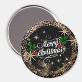 Prettig kerstfeest, sprankel, glinster en schitter magneet (Voorkant / Achterkant)