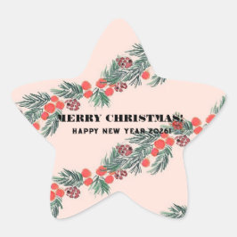 Prettig kerstfeest! ster sticker