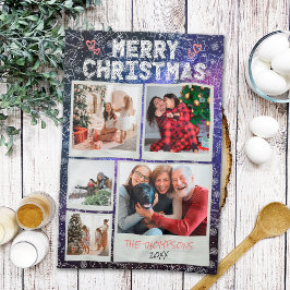 Prettig kerstfeest sterrenhemel Doodle 5 foto fami Theedoek
