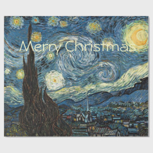 Prettig kerstfeest Sterrennacht door Vincent van G Cadeaupapier
