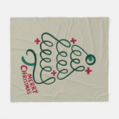 Prettig kerstfeest Stethoscoop CNA Medewerker Fleece Deken (Voorkant (Horizontaal))