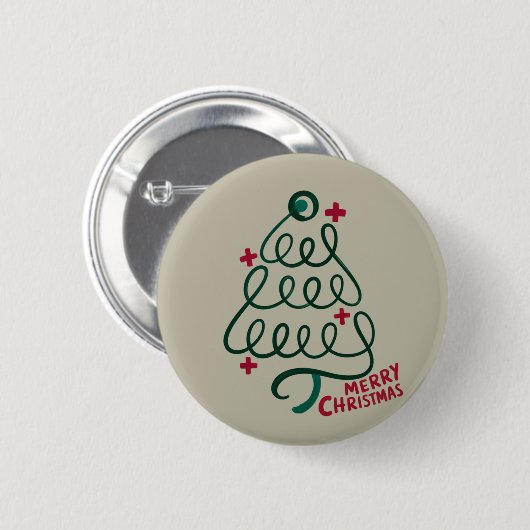 Prettig kerstfeest Stethoscoop CNA Medewerker Ronde Button 5,7 Cm (Voorkant /achterkant)