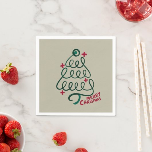 Prettig kerstfeest Stethoscoop CNA Medewerker Servet (Insitu)