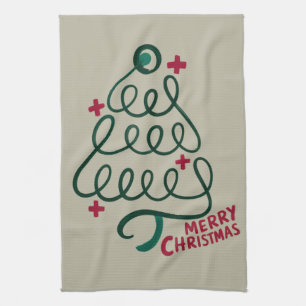 Prettig kerstfeest Stethoscoop CNA Medewerker Theedoek