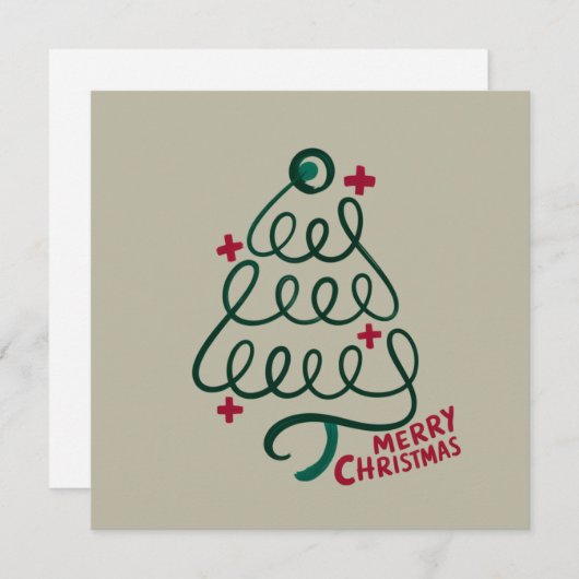 Prettig kerstfeest Stethoscoop CNA Medische Werker Feestdagenkaart (Voorkant / Achterkant)