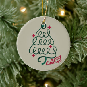 Prettig kerstfeest Stethoscoop CNA Medische Werker Keramisch Ornament